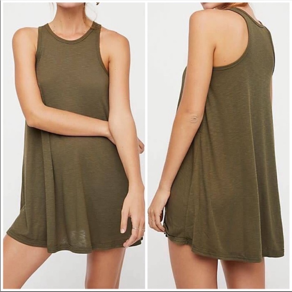 Free People Olive Green Sleeveless Dress